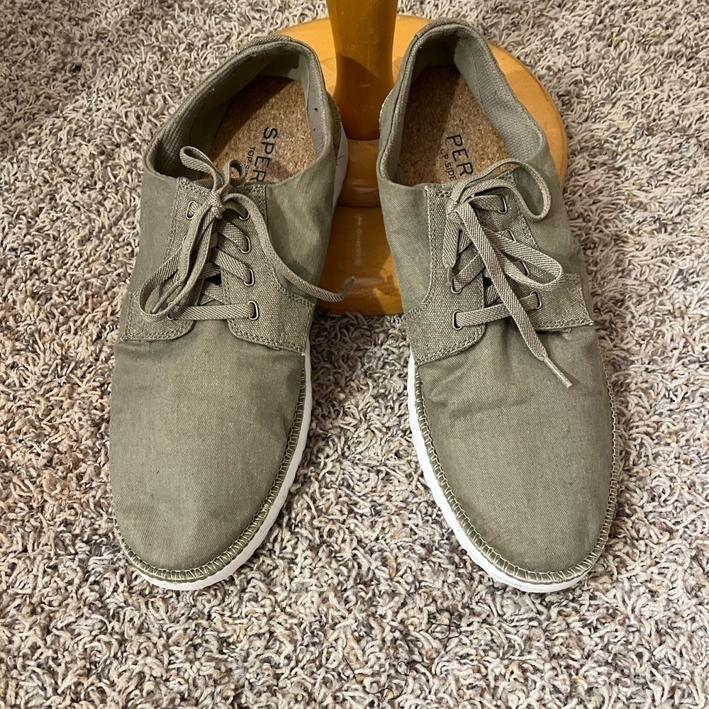Sperry Top Sider Tan Men’s Lace Up Shoes Sz 13 EUC